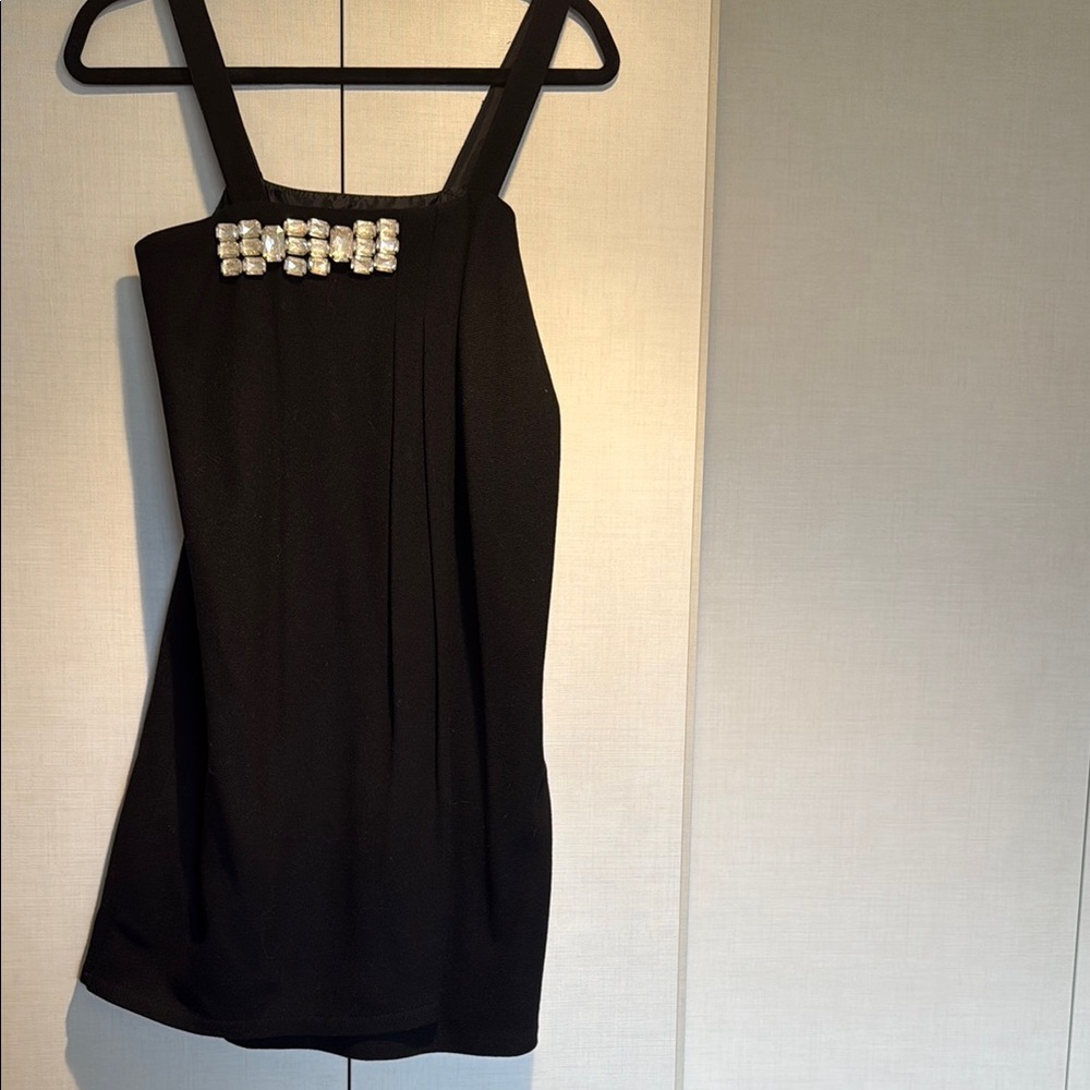 Prairie New York Black Embellished Sheath Mini Dress